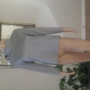 Talbots 8p gingham plaid quarter sleeve turtleneck soft lightweight